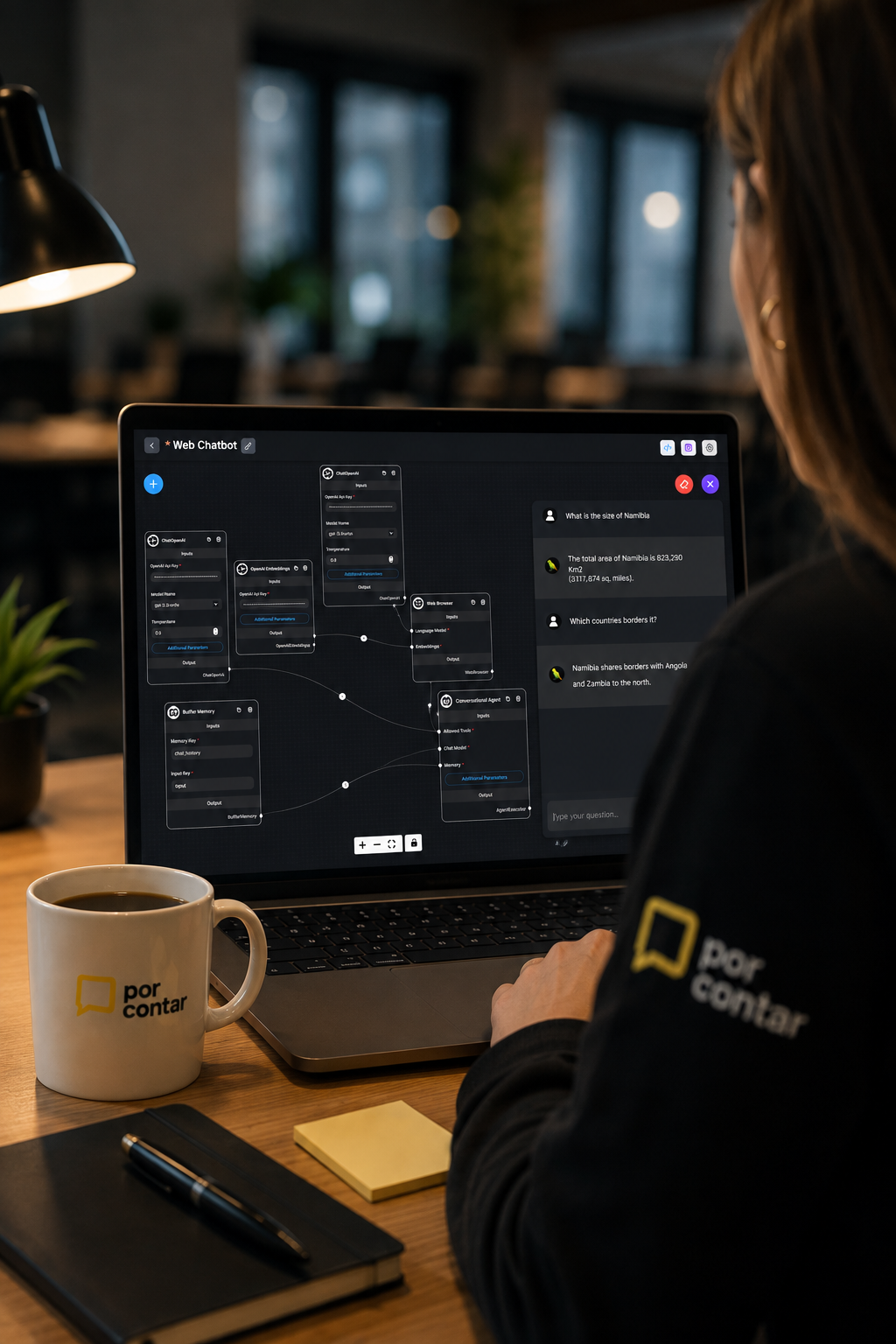 Agente de IA construido con LangChain, en PorContar